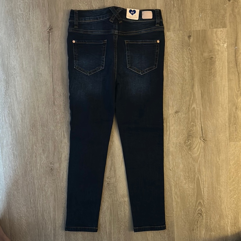 Celebrity Pink Blue Girl’s Distressed Blue Jeans Skinny 6X - Picture 6 of 9